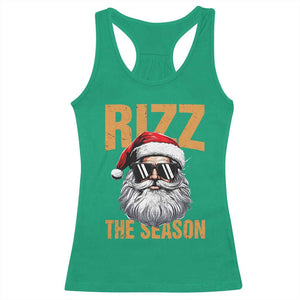 Funny Santa Rizz Christmas Racerback Tank Top Rizz The Season TS02 Irish Green Print Your Wear