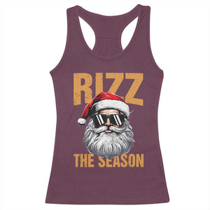 Funny Santa Rizz Christmas Racerback Tank Top Rizz The Season TS02 Maroon Print Your Wear