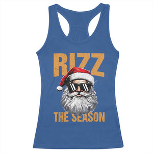 Funny Santa Rizz Christmas Racerback Tank Top Rizz The Season TS02 Royal Blue Print Your Wear