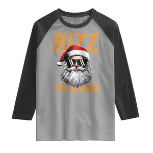 Funny Santa Rizz Christmas Raglan Shirt Rizz The Season TS02 Sport Gray Black Print Your Wear