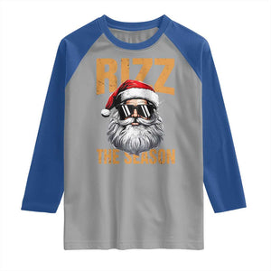 Funny Santa Rizz Christmas Raglan Shirt Rizz The Season TS02 Sport Gray Royal Print Your Wear