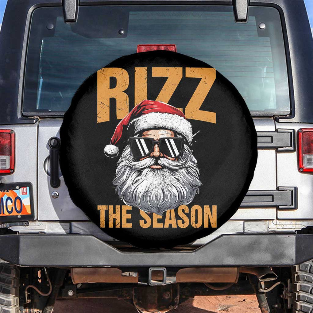 Funny Santa Rizz Christmas Spare Tire Cover Rizz The Season TS02 No hole Black Print Your Wear