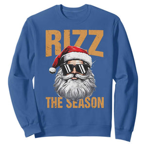 Funny Santa Rizz Christmas Sweatshirt Rizz The Season TS02 Royal Blue Print Your Wear