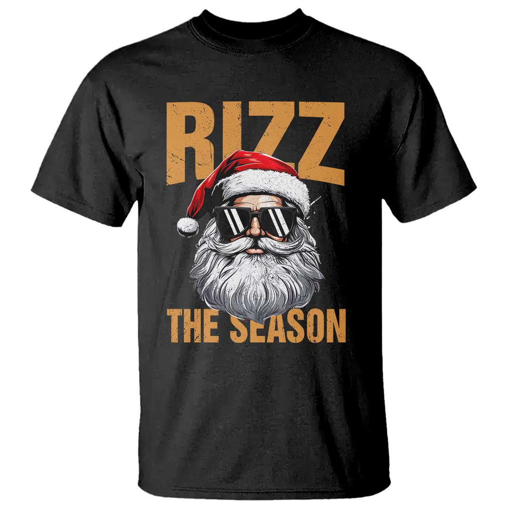 Funny Santa Rizz Christmas T Shirt Rizz The Season TS02 Black Print Your Wear