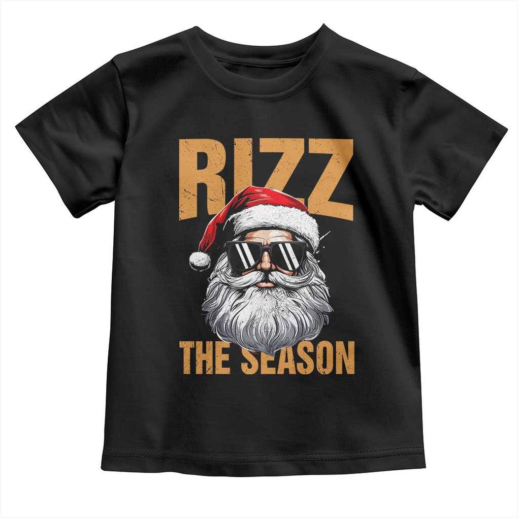 Funny Santa Rizz Christmas Toddler T Shirt Rizz The Season TS02 Black Print Your Wear