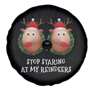 Funny Christmas Chest Joke Spare Tire Cover Stop Staring At My Reindeers Merry Titmas Boobs TS02 Print Your Wear