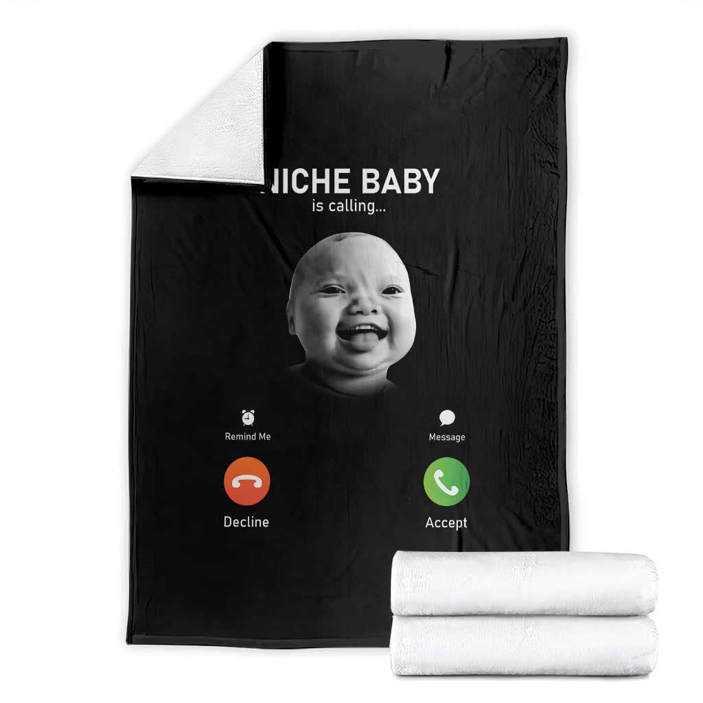 Funny Tuff Baby Meme Throw Blanket Tell Em Son AI Niche Baby Motion Holding Laugh TS02 Black Print Your Wear