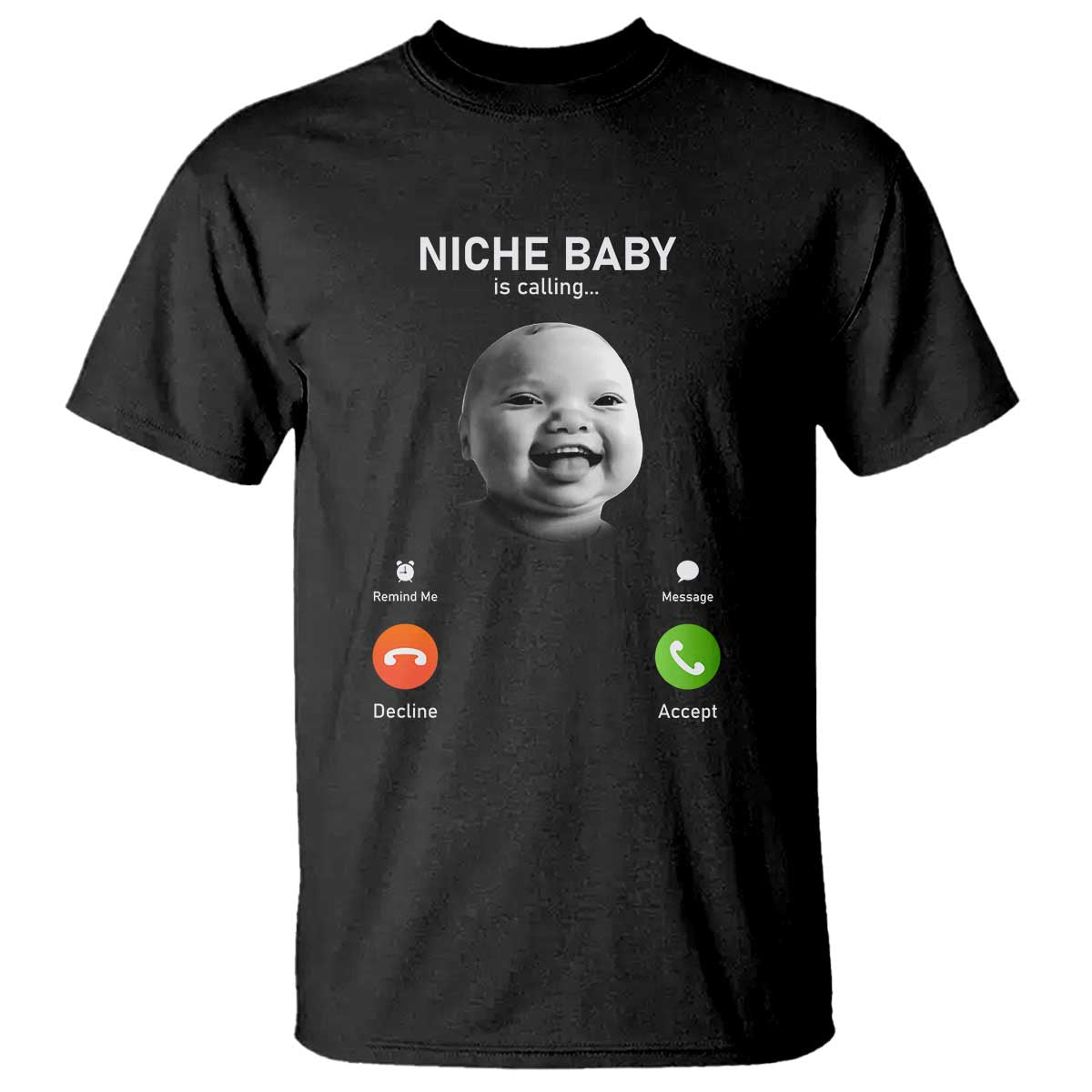 Funny Tuff Baby Meme T Shirt Tell Em Son AI Niche Baby Motion Holding Laugh TS02 Black Print Your Wear