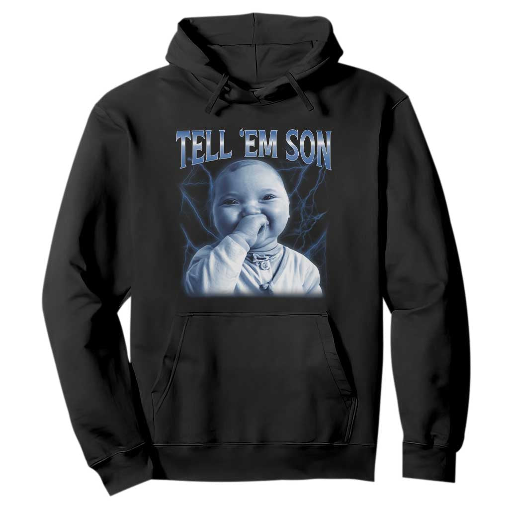 Funny Giggling Niche Baby Is Calling Hoodie Tuff Baby AI Laughing Gen Alpha Meme TS02 Black Print Your Wear
