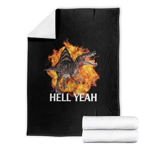 Spinosaurus Racha Explosion Hell Yeah Throw Blanket Dinosaur Shrieks Meme Funny Prehistoric Fire Blast TS02 Black Print Your Wear