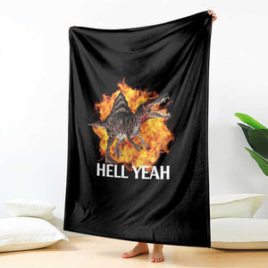 Spinosaurus Racha Explosion Hell Yeah Throw Blanket Dinosaur Shrieks Meme Funny Prehistoric Fire Blast TS02 Print Your Wear