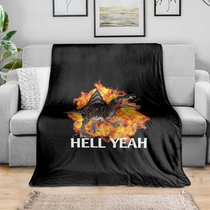 Spinosaurus Racha Explosion Hell Yeah Throw Blanket Dinosaur Shrieks Meme Funny Prehistoric Fire Blast TS02 Print Your Wear