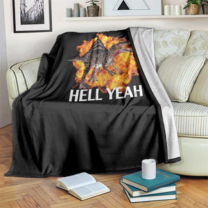 Spinosaurus Racha Explosion Hell Yeah Throw Blanket Dinosaur Shrieks Meme Funny Prehistoric Fire Blast TS02 Print Your Wear
