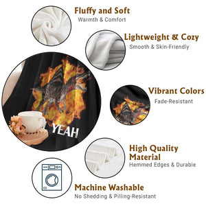 Spinosaurus Racha Explosion Hell Yeah Throw Blanket Dinosaur Shrieks Meme Funny Prehistoric Fire Blast TS02 Print Your Wear