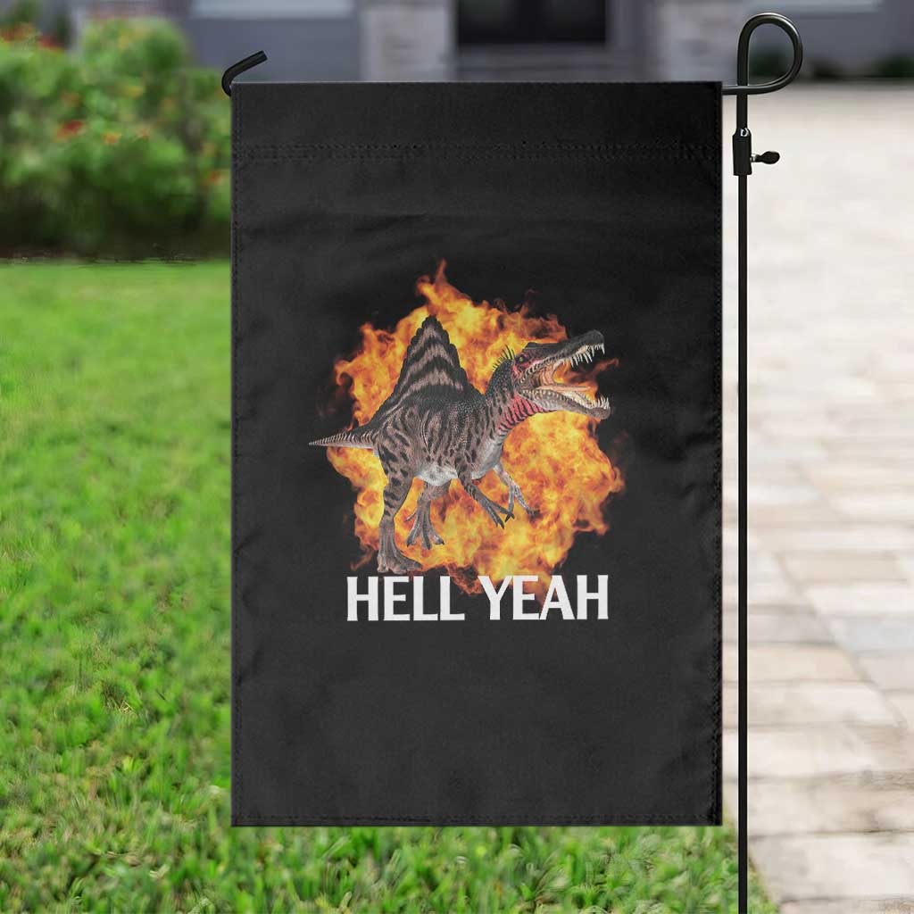 Spinosaurus Racha Explosion Hell Yeah Garden Flag Dinosaur Shrieks Meme Funny Prehistoric Fire Blast TS02 Print Your Wear