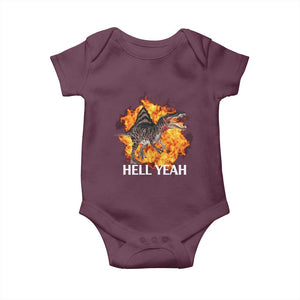Spinosaurus Racha Explosion Hell Yeah Baby Onesie Dinosaur Shrieks Meme Funny Prehistoric Fire Blast TS02 Maroon Print Your Wear