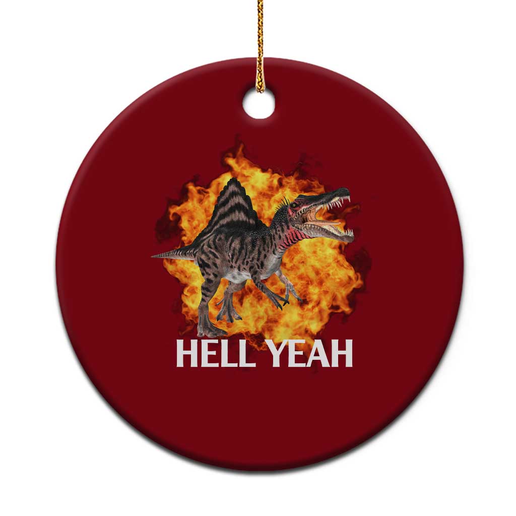 Spinosaurus Racha Explosion Hell Yeah Ceramic Ornament Dinosaur Shrieks Meme Funny Prehistoric Fire Blast TS02 1pc Red Print Your Wear