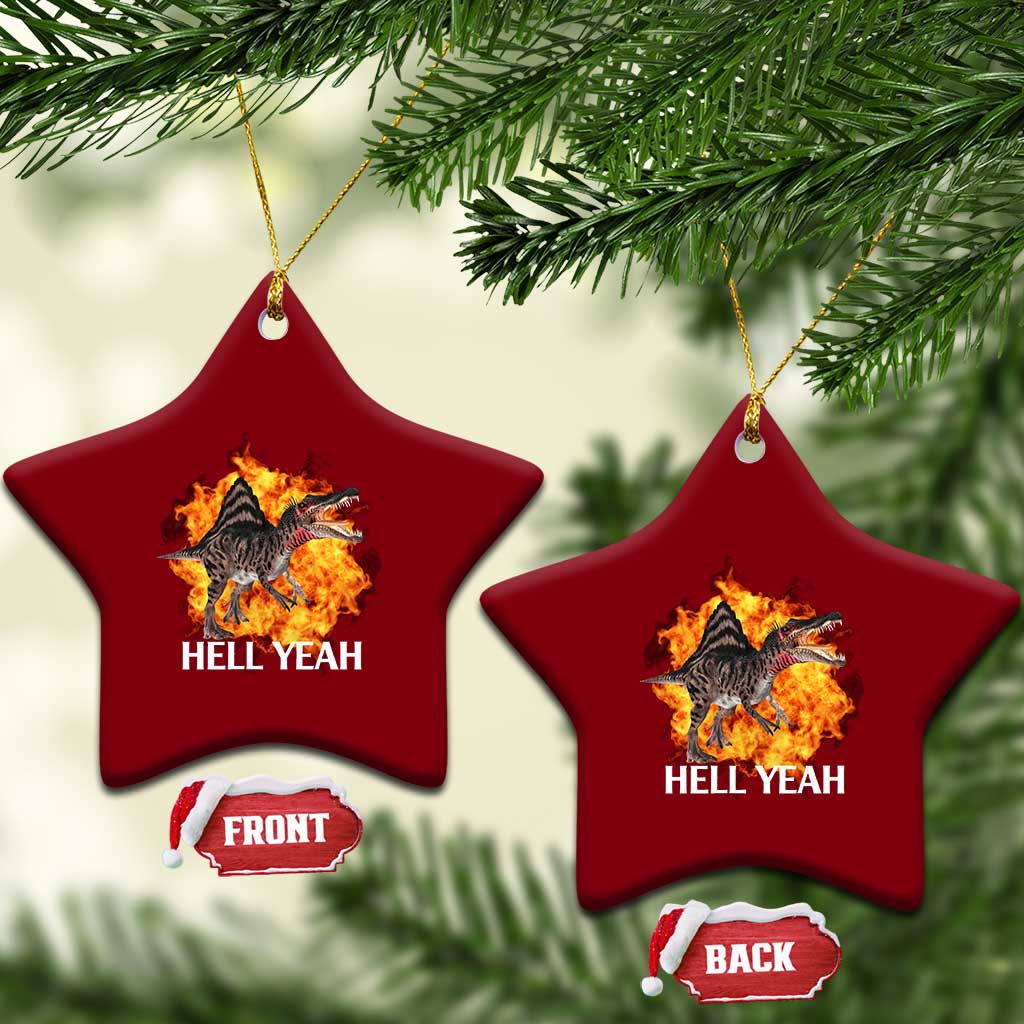 Spinosaurus Racha Explosion Hell Yeah Ceramic Ornament Dinosaur Shrieks Meme Funny Prehistoric Fire Blast TS02 Print Your Wear