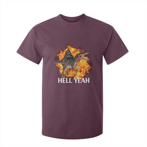 Spinosaurus Racha Explosion Hell Yeah T Shirt For Kid Dinosaur Shrieks Meme Funny Prehistoric Fire Blast TS02 Maroon Print Your Wear