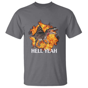 Spinosaurus Racha Explosion Hell Yeah T Shirt Dinosaur Shrieks Meme Funny Prehistoric Fire Blast TS02 Charcoal Print Your Wear