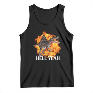 Spinosaurus Racha Explosion Hell Yeah Tank Top Dinosaur Shrieks Meme Funny Prehistoric Fire Blast TS02 Black Print Your Wear