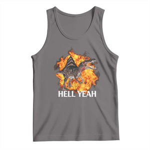 Spinosaurus Racha Explosion Hell Yeah Tank Top Dinosaur Shrieks Meme Funny Prehistoric Fire Blast TS02 Deep Heather Print Your Wear