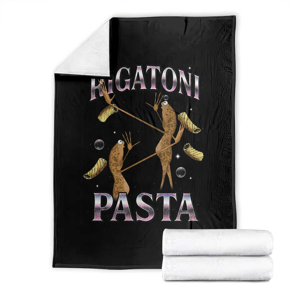 Rigatoni Pasta Lover Marcus The Worm Throw Blanket Retro 90s Bootleg Weird Meme Internet Humor TS02 Black Print Your Wear