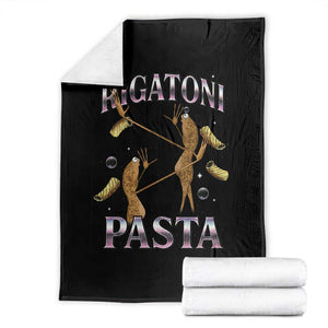 Rigatoni Pasta Lover Marcus The Worm Throw Blanket Retro 90s Bootleg Weird Meme Internet Humor TS02 Black Print Your Wear