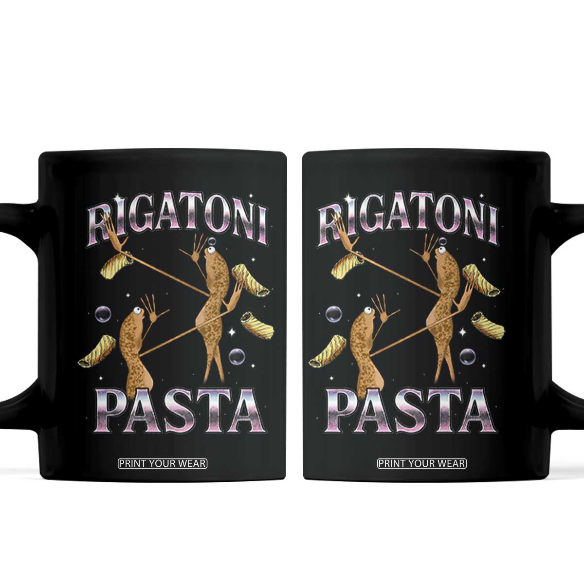 Rigatoni Pasta Lover Marcus The Worm Coffee Mug Retro 90s Bootleg Weird Meme Internet Humor TS02 Black Print Your Wear