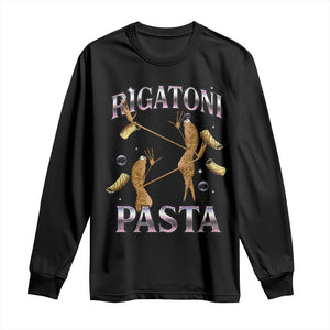 Rigatoni Pasta Lover Marcus The Worm Long Sleeve Shirt Retro 90s Bootleg Weird Meme Internet Humor TS02 Black Print Your Wear