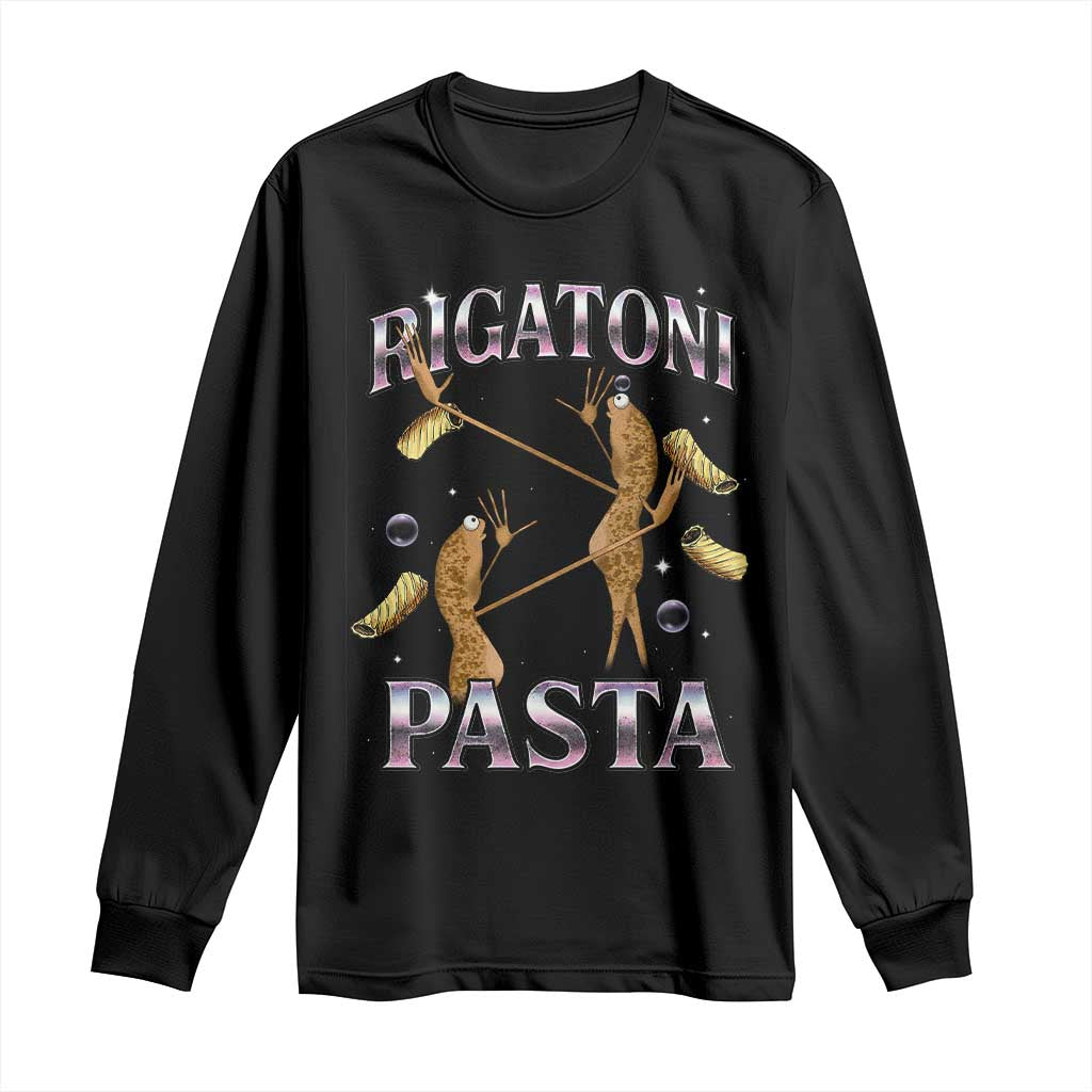 Rigatoni Pasta Lover Marcus The Worm Long Sleeve Shirt Retro 90s Bootleg Weird Meme Internet Humor TS02 Black Print Your Wear