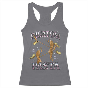 Rigatoni Pasta Lover Marcus The Worm Racerback Tank Top Retro 90s Bootleg Weird Meme Internet Humor TS02 Charcoal Print Your Wear