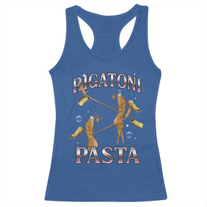 Rigatoni Pasta Lover Marcus The Worm Racerback Tank Top Retro 90s Bootleg Weird Meme Internet Humor TS02 Royal Blue Print Your Wear