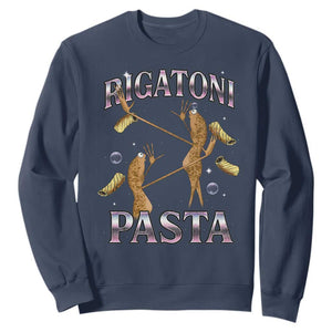 Rigatoni Pasta Lover Marcus The Worm Sweatshirt Retro 90s Bootleg Weird Meme Internet Humor TS02 Navy Print Your Wear