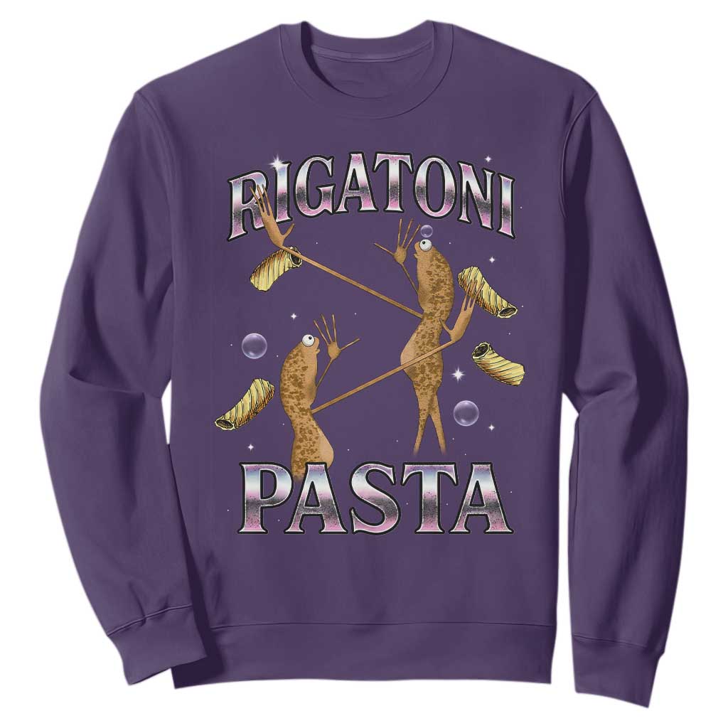 Rigatoni Pasta Lover Marcus The Worm Sweatshirt Retro 90s Bootleg Weird Meme Internet Humor TS02 Purple Print Your Wear
