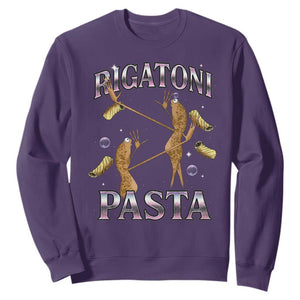 Rigatoni Pasta Lover Marcus The Worm Sweatshirt Retro 90s Bootleg Weird Meme Internet Humor TS02 Purple Print Your Wear