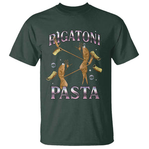Rigatoni Pasta Lover Marcus The Worm T Shirt Retro 90s Bootleg Weird Meme Internet Humor TS02 Dark Forest Green Print Your Wear