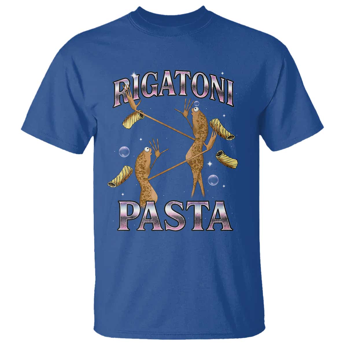 Rigatoni Pasta Lover Marcus The Worm T Shirt Retro 90s Bootleg Weird Meme Internet Humor TS02 Royal Blue Print Your Wear