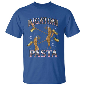 Rigatoni Pasta Lover Marcus The Worm T Shirt Retro 90s Bootleg Weird Meme Internet Humor TS02 Royal Blue Print Your Wear