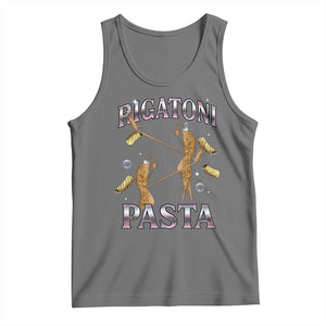 Rigatoni Pasta Lover Marcus The Worm Tank Top Retro 90s Bootleg Weird Meme Internet Humor TS02 Black Heather Print Your Wear