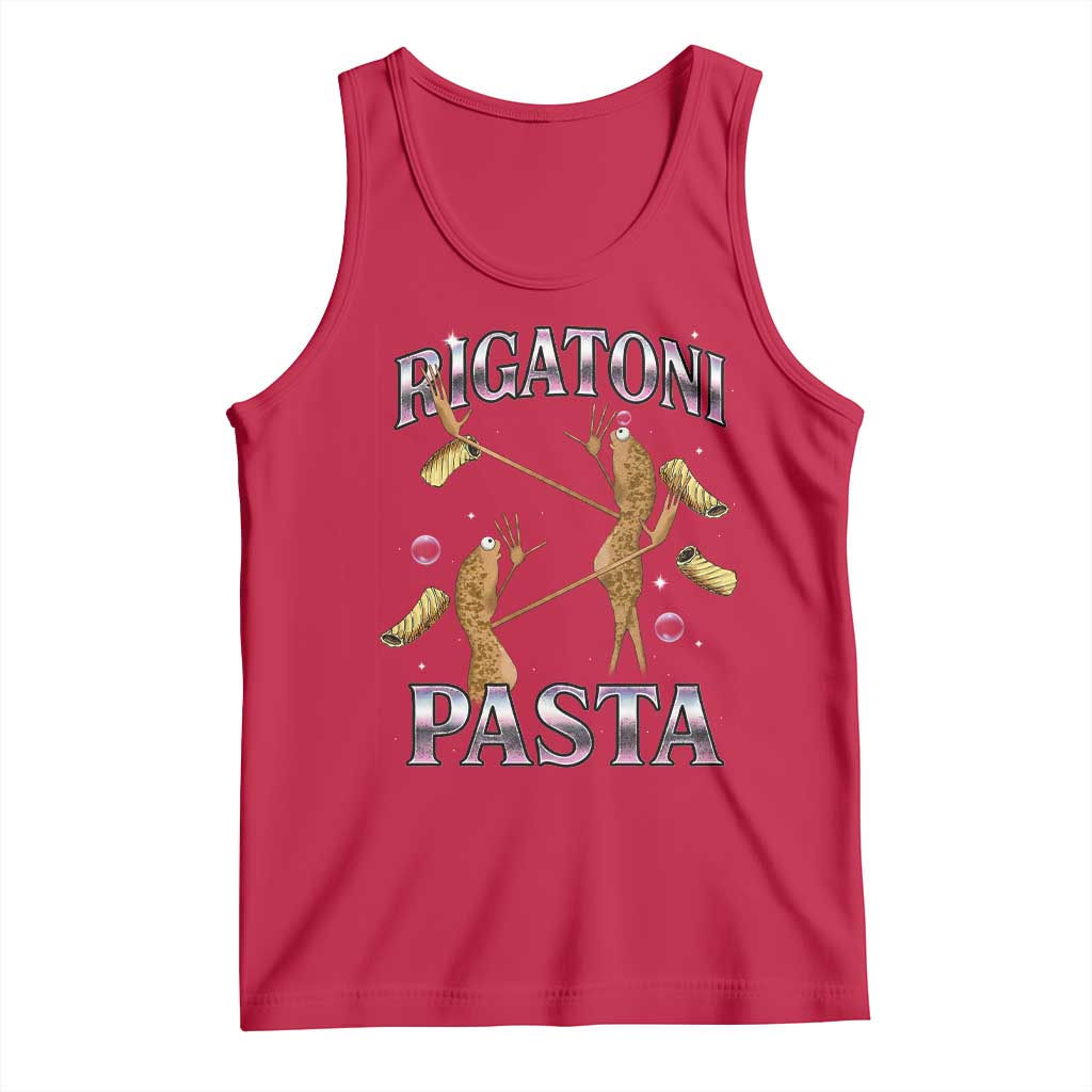 Rigatoni Pasta Lover Marcus The Worm Tank Top Retro 90s Bootleg Weird Meme Internet Humor TS02 Red Print Your Wear