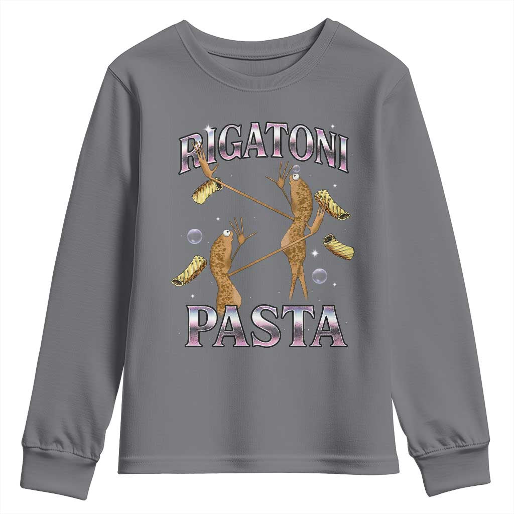 Rigatoni Pasta Lover Marcus The Worm Youth Sweatshirt Retro 90s Bootleg Weird Meme Internet Humor TS02 Charcoal Print Your Wear