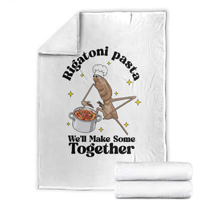 Rigatoni Pasta Chef Marcus The Worm Throw Blanket We'll Make Some Together Wholesome Weird Meme TS02 White Print Your Wear