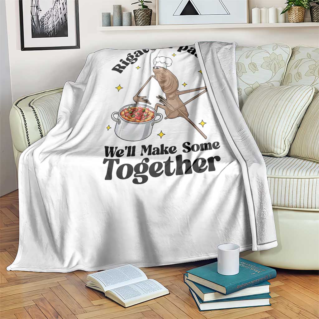 Rigatoni Pasta Chef Marcus The Worm Throw Blanket We'll Make Some Together Wholesome Weird Meme TS02 Print Your Wear