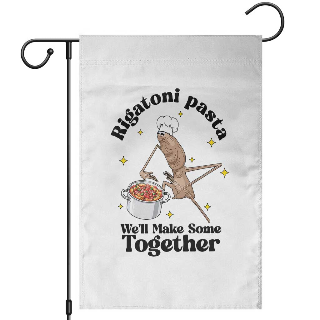 Rigatoni Pasta Chef Marcus The Worm Garden Flag We'll Make Some Together Wholesome Weird Meme TS02 White Print Your Wear