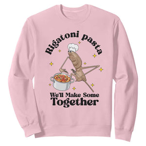 Rigatoni Pasta Chef Marcus The Worm Sweatshirt We'll Make Some Together Wholesome Weird Meme TS02 Light Pink Print Your Wear