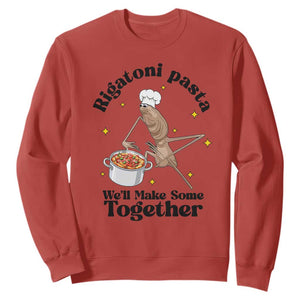 Rigatoni Pasta Chef Marcus The Worm Sweatshirt We'll Make Some Together Wholesome Weird Meme TS02 Red Print Your Wear