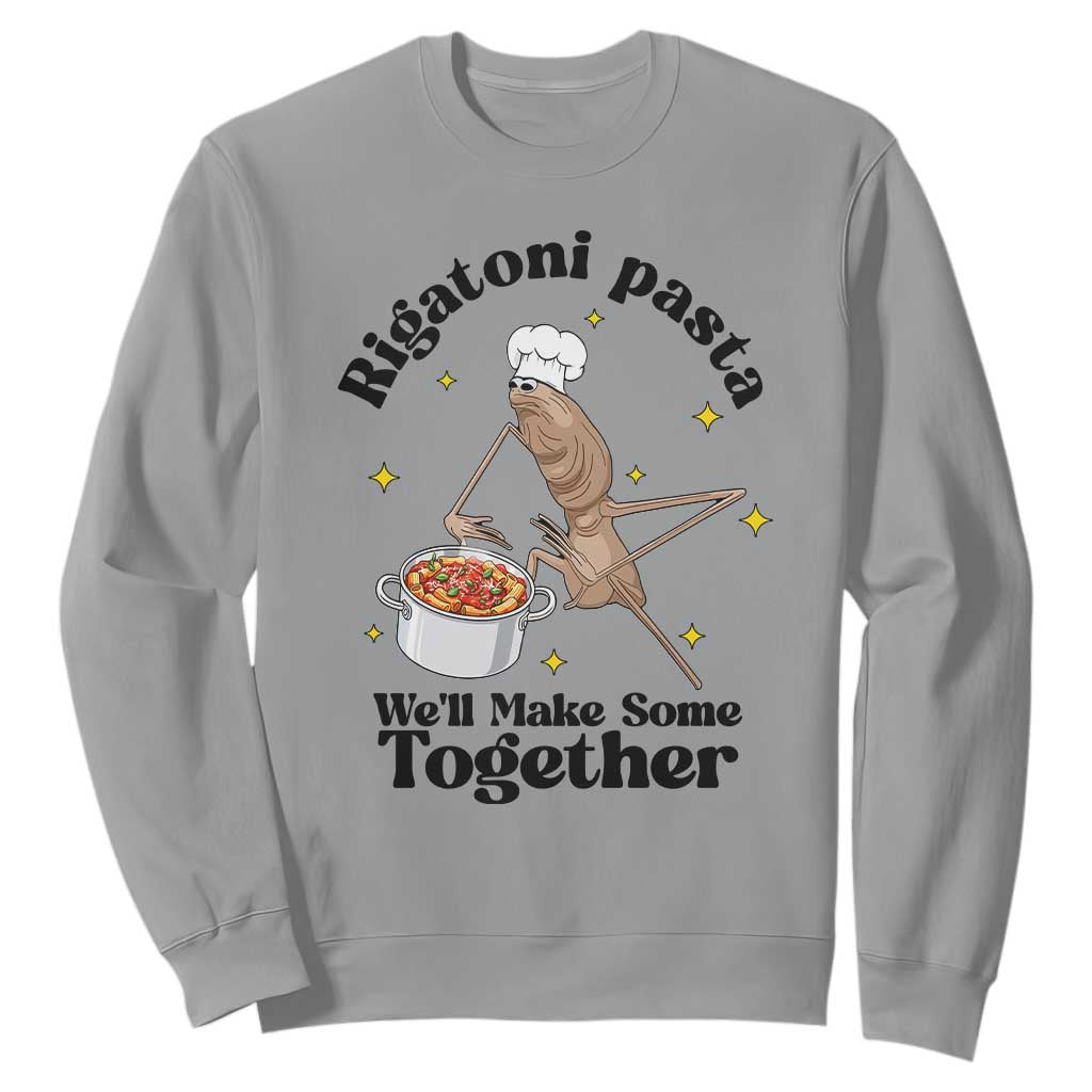 Rigatoni Pasta Chef Marcus The Worm Sweatshirt We'll Make Some Together Wholesome Weird Meme TS02 Sport Gray Print Your Wear
