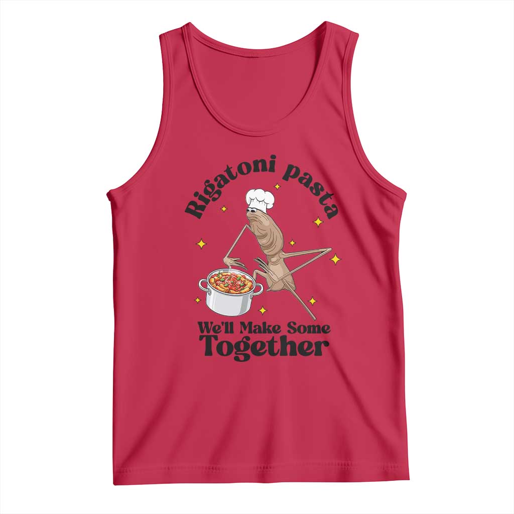 Rigatoni Pasta Chef Marcus The Worm Tank Top We'll Make Some Together Wholesome Weird Meme TS02 Red Print Your Wear