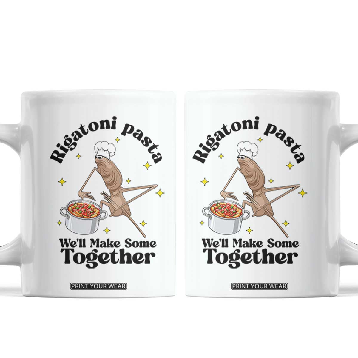 Rigatoni Pasta Chef Marcus The Worm Coffee Mug We'll Make Some Together Wholesome Weird Meme TS02 White Print Your Wear